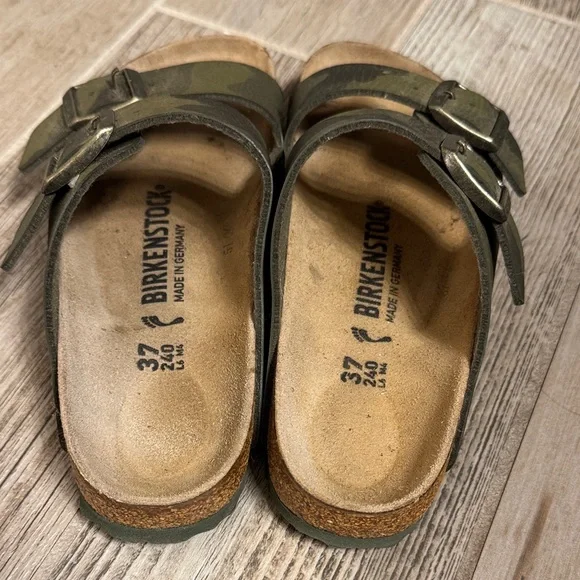 Birkenstock Arizona Green Camouflage Sandals size 6 / 37 - Picture 2 of 9